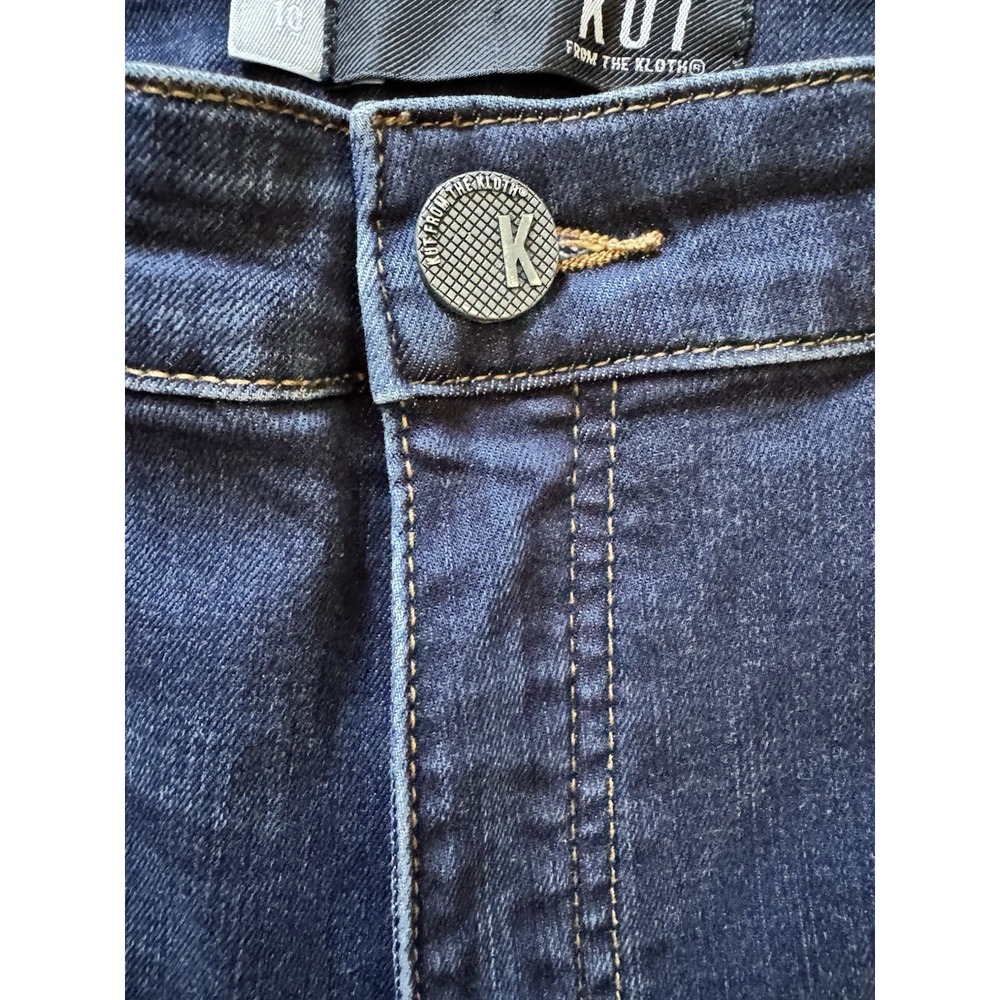 Kut From The Kloth Connie Ankle Skinny Jeans Women's Size 10 Raw Hem Dark Blue - Picture 6 of 13